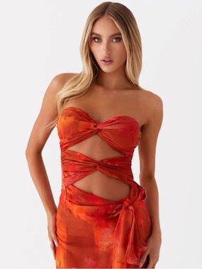 Peppermayo Sunlight Cascade Top in Amber - Size 4